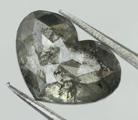 2.04 Ct Natural Loose Diamond Heart Black Grey Salt And Pepper Color I3 Clarity 9.50 MM KDL7839