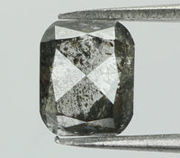 0.86 Ct Natural Loose Diamond Cushion Black Grey Salt And Pepper Color 5.93 MM KDL7859