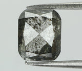 0.86 Ct Natural Loose Diamond Cushion Black Grey Salt And Pepper Color 5.93 MM KDL7859