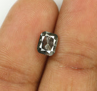 0.86 Ct Natural Loose Diamond Cushion Black Grey Salt And Pepper Color 5.93 MM KDL7859