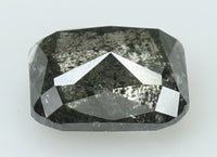 0.86 Ct Natural Loose Diamond Cushion Black Grey Salt And Pepper Color 5.93 MM KDL7859