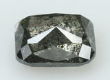 0.86 Ct Natural Loose Diamond Cushion Black Grey Salt And Pepper Color 5.93 MM KDL7859