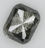 0.86 Ct Natural Loose Diamond Cushion Black Grey Salt And Pepper Color 5.93 MM KDL7859