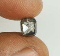 0.86 Ct Natural Loose Diamond Cushion Black Grey Salt And Pepper Color 5.93 MM KDL7859