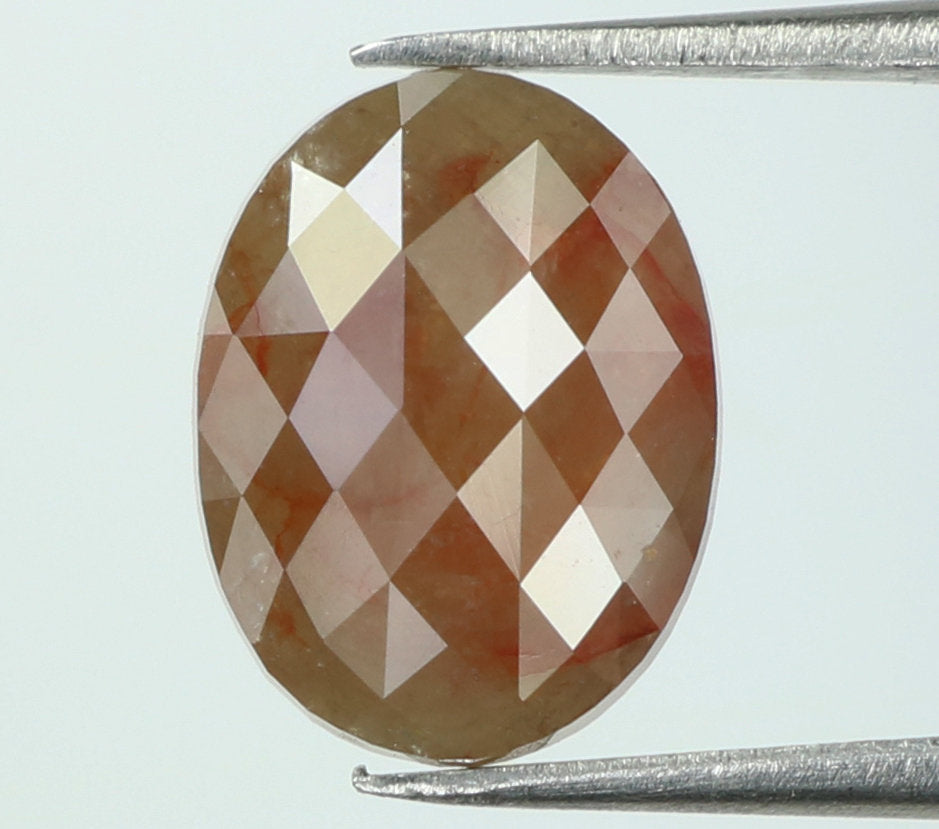 2.27 Ct Natural Loose Diamond Oval Grey Brown Color I3 Clarity 9.60 MM KDL7876
