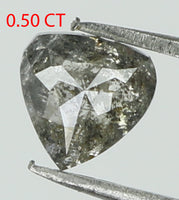 0.50 Ct Natural Loose Diamond Heart Grey Salt And Pepper Color 4.85 MM KDL7880