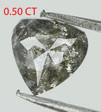 0.50 Ct Natural Loose Diamond Heart Grey Salt And Pepper Color 4.85 MM KDL7880