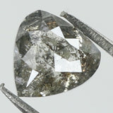 0.50 Ct Natural Loose Diamond Heart Grey Salt And Pepper Color 4.85 MM KDL7880