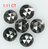 Natural Loose Diamond Round Rose Cut Black Salt And Pepper Color I3 Clarity 6 Pcs 1.11 Ct KDL7746