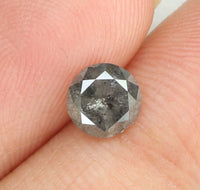 0.58 Ct Natural Loose Diamond Round Black Grey Salt And Pepper Color I3 Clarity 5.00 MM KDL7918