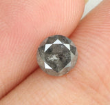 0.58 Ct Natural Loose Diamond Round Black Grey Salt And Pepper Color I3 Clarity 5.00 MM KDL7918