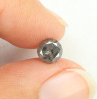 0.58 Ct Natural Loose Diamond Round Black Grey Salt And Pepper Color I3 Clarity 5.00 MM KDL7918