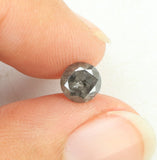 0.58 Ct Natural Loose Diamond Round Black Grey Salt And Pepper Color I3 Clarity 5.00 MM KDL7918