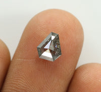 0.87 Ct Natural Loose Diamond Coffin Black Grey Salt And Pepper Color I3 Clarity 6.40 MM KDL7838