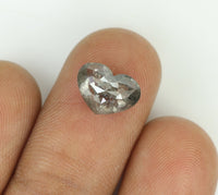 2.04 Ct Natural Loose Diamond Heart Black Grey Salt And Pepper Color I3 Clarity 9.50 MM KDL7839