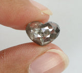 2.04 Ct Natural Loose Diamond Heart Black Grey Salt And Pepper Color I3 Clarity 9.50 MM KDL7839
