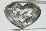 2.04 Ct Natural Loose Diamond Heart Black Grey Salt And Pepper Color I3 Clarity 9.50 MM KDL7839