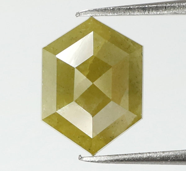 1.68 Ct Natural Loose Diamond Hexagon Yellow Color I3 Clarity 9.10 MM KDK1936