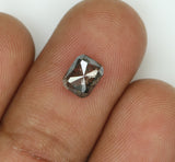 0.86 Ct Natural Loose Diamond Cushion Black Grey Salt And Pepper Color 5.93 MM KDL7859