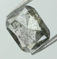 0.86 Ct Natural Loose Diamond Cushion Black Grey Salt And Pepper Color 5.93 MM KDL7859