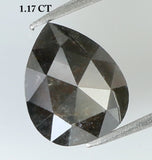 1.17 Ct Natural Loose Diamond Pear Black Grey Color 6.90 MM KDL7903