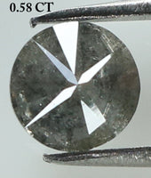 0.58 Ct Natural Loose Diamond Round Black Grey Salt And Pepper Color I3 Clarity 5.00 MM KDL7918