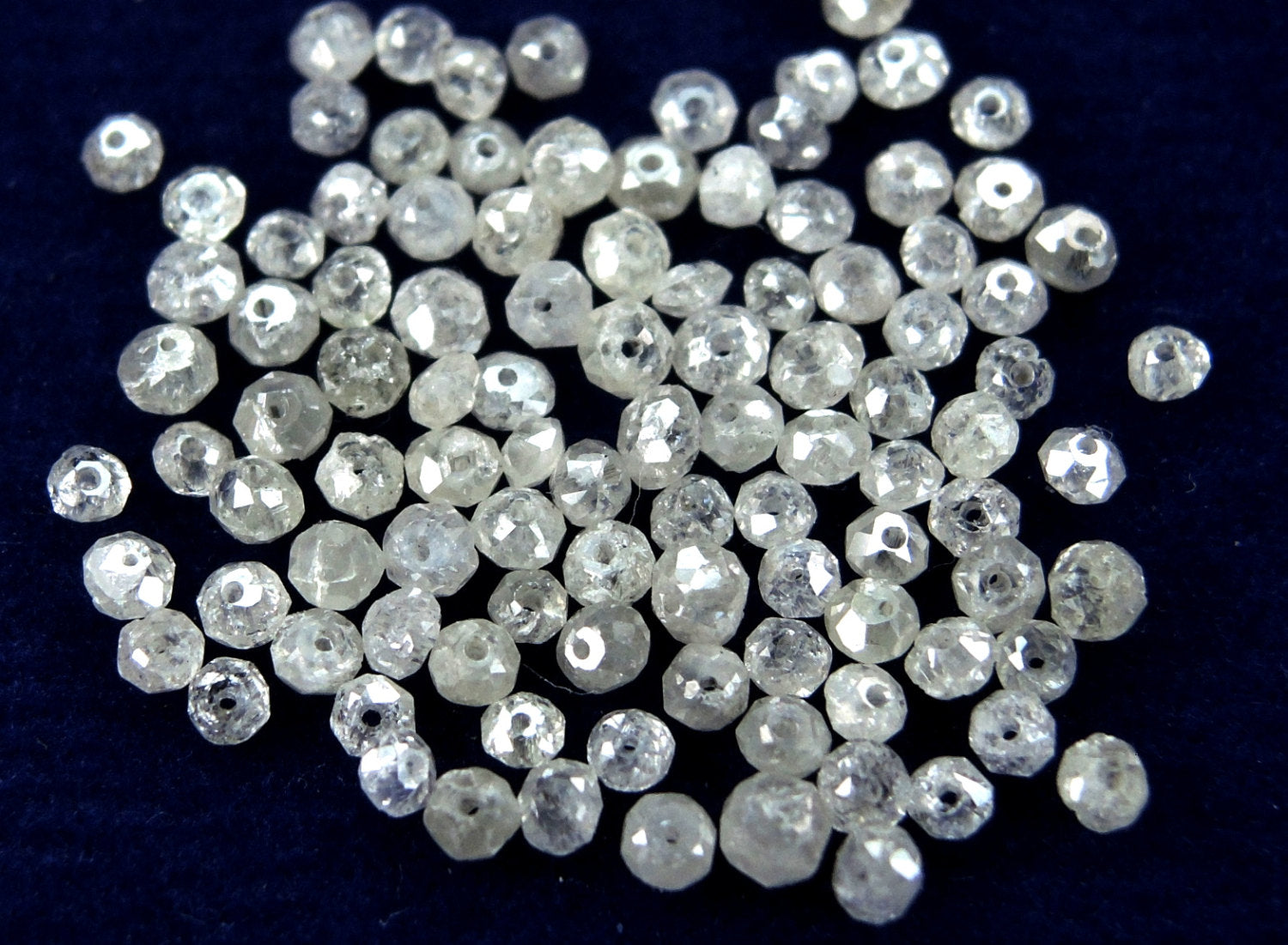 Natural Loose Diamond Round Beads Fancy Ice Gray Color I1 I3 Clarity 1.50 to 3.10 MM 10 Pcs Lot Q51-1