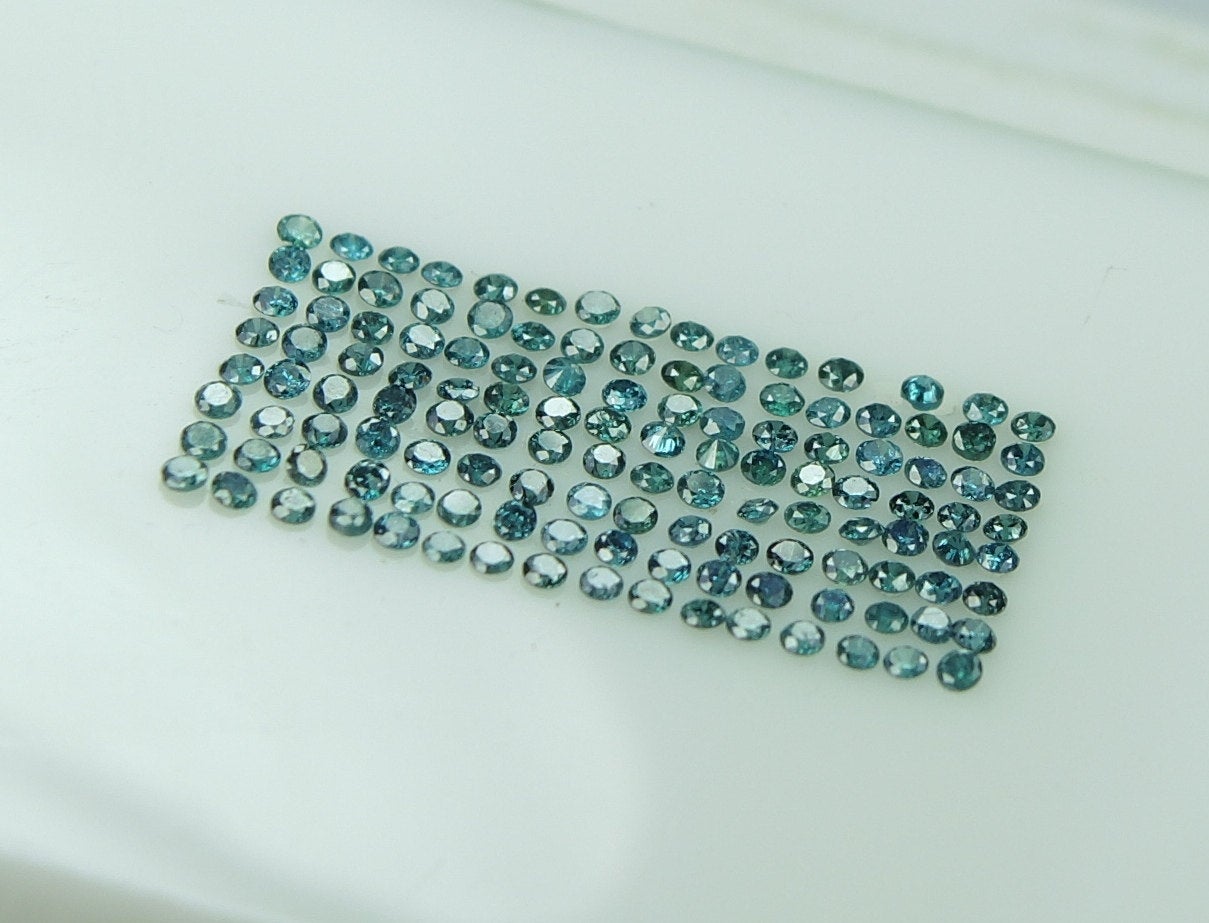 Natural Loose Diamond Brilliant Round Fancy Blue Color I1-I3 Clarity 100% Real Diamond 100 Pcs Q21